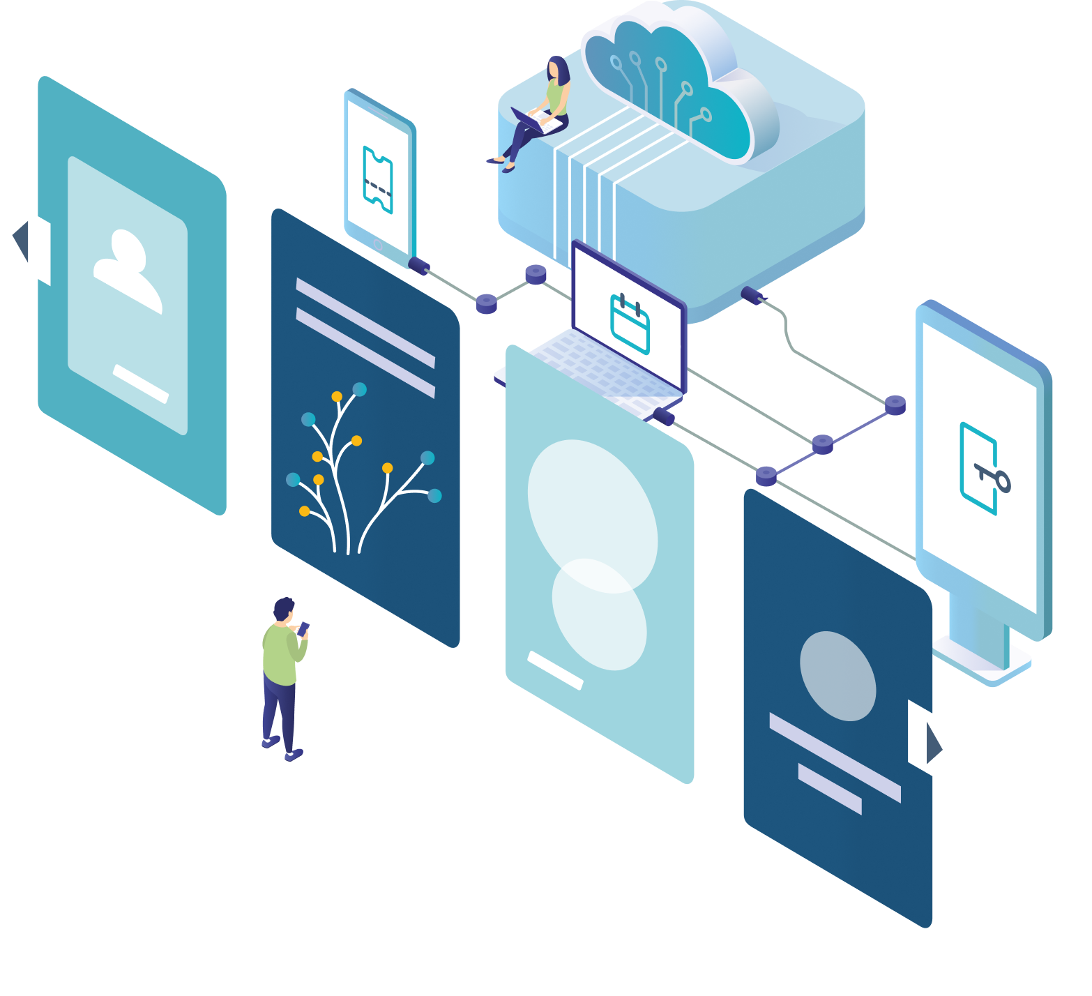 artistic representation of collections in a carousel